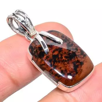Natural Mahogany Red Obsidian 925 Solid Sterling Silver Gift Pendant 1.50 m7s83