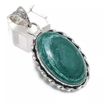 Natural Malachite Gemstone 925 Sterling Silver Jewelry Pendant 2.01 q3L44