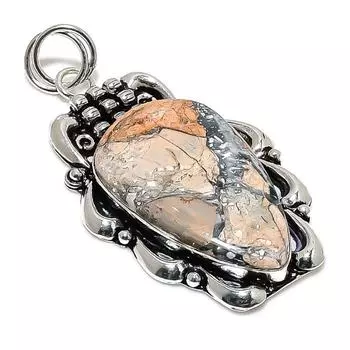 Natural Malinga Jasper Gemstone 925 Sterling Silver Gift Pendant 2.48 Q2E20