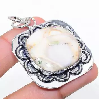 Natural Malinga Jasper Gemstone 925 Sterling Silver Gift Pendant 2.17 l5L89