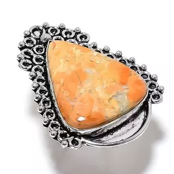 Natural Malinga Jasper Gemstone Handmade 925 Sterling Silver Ring Size 7 S4z78