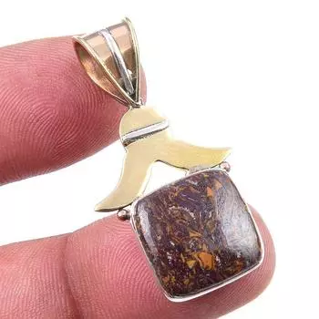 Natural Maryam Jasper 925 Solid Sterling Silver Gift TwoTone Pendant 1.50 Y0y21