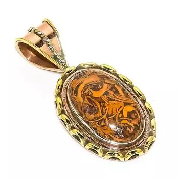 Natural Maryam Jasper TwoTone 925 Solid Sterling Silver Gift Pendant 1.50 N7C68