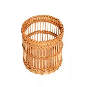 Natural Materials Bamboo Woven Pen Container Multi-functional Storage Basket Office S