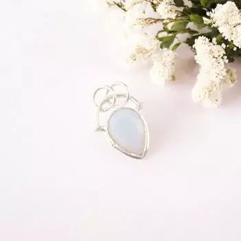 Natural Milky Opal Gemstone 925 Sterling Silver Jewelry Handmade Pendant 1.01 PP-56-17