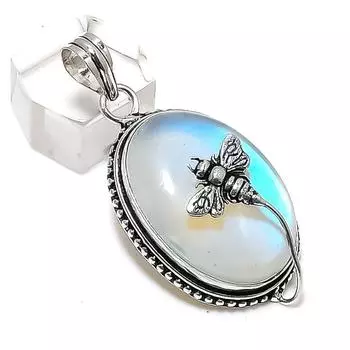 Подвеска из серебра 925 пробы с натуральным молочным опалом 1,97 дюйма L0z16