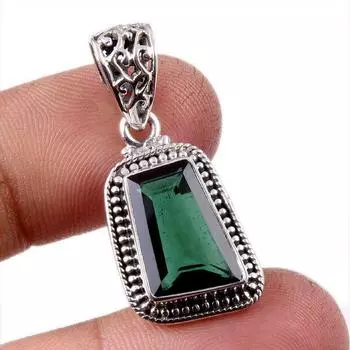 Natural Moldavite Gemstone Handmade 925 Solid Sterling Silver Pendant 1.25 C7O26