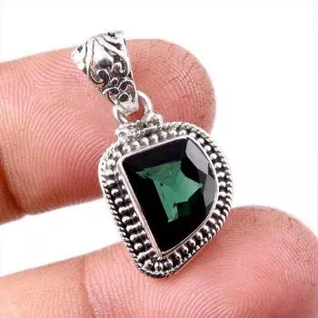 Natural Moldavite Gemstone Handmade 925 Solid Sterling Silver Pendant 1.25 e6M29