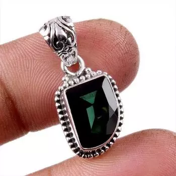 Natural Moldavite Gemstone Handmade 925 Solid Sterling Silver Pendant 1 T1z91