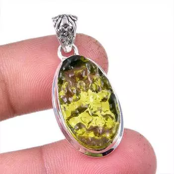 Natural Moldavite Gemstone Handmade 925 Solid Sterling Silver Pendant 1.50 b4o72