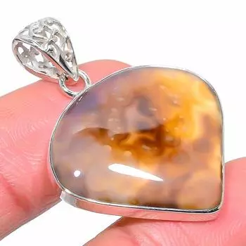 Natural Montana Agate Gemstone 925 Solid Sterling Silver Gift Pendant 1.58 A8m49