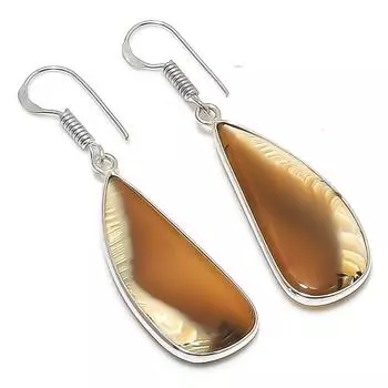 Серьги из натурального монтанского агата, стерлингового серебра 925 пробы, 1,93 дюйма, T9f97