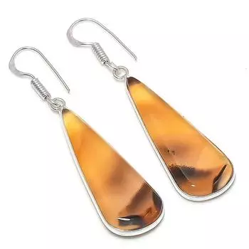 Natural Montana Agate Gemstone 925 Sterling Silver Jewelry Earring 2.21 S3j13