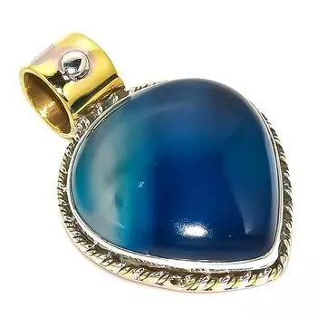 Natural Montana Agate TwoTone 925 Solid Sterling Silver Gift Pendant 1.25 U5A26