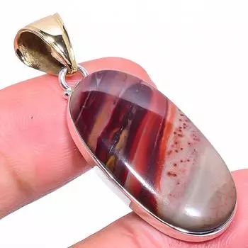 Natural Mookaite Gemstone 925 Sterling Silver TwoTone Gift Pendant 1.81 S3L97