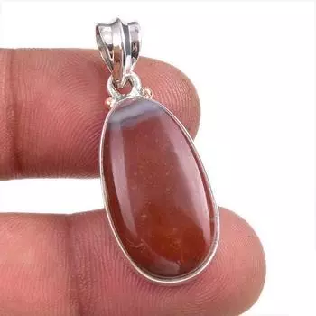 Natural Mookaite Gemstone Handmade 925 Solid Sterling Silver Pendant 1.5 g8j25