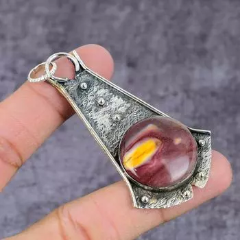 Natural Mookaite Gemstone Handmade 925 Sterling Silver Pendant 2.85 R0z66