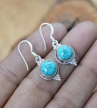 Natural Moonstone &Amethyst Gemstone 925 Sterling Silver Handmade Earring