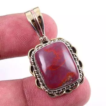 Natural Moonstone Gemstone 925 Solid Sterling Silver Two Tone Pendant 1.50 K9r81