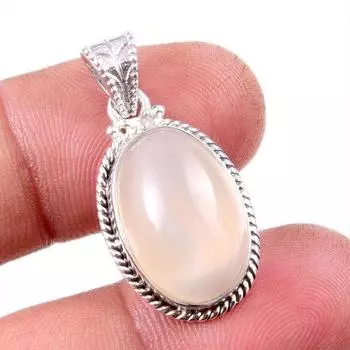 Natural Moonstone Gemstone Handmade 925 Solid Sterling Silver Pendant 1.25 F2u15