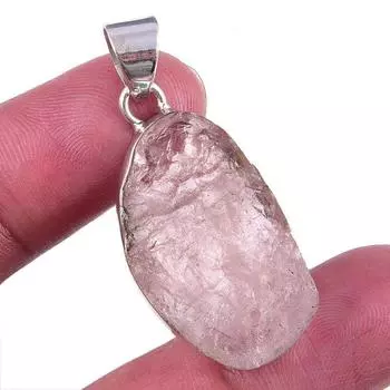 Natural Morganite Gemstone Handmade 925 Solid Sterling Silver Pendant 1.50 C0L49