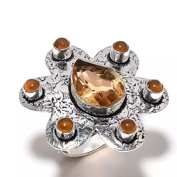 Natural Morganite Gemstone Handmade 925 Sterling Silver Gift Ring Size 6 U6f93