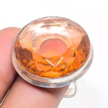 Natural Morganite Gemstone Handmade 925 Sterling Silver Jewelry Ring Size 9 u7i00