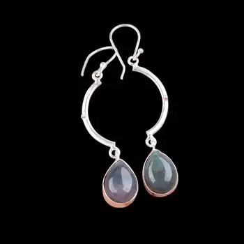 Natural Moss Agate Gemstone 925 Sterling Silver Jewelry Handmade Earrings 2.60 EE-43-28