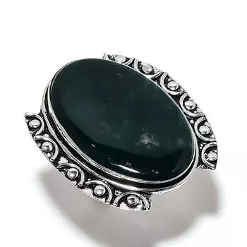 Natural Moss Agate Gemstone Handmade 925 Sterling Silver Ring Size 9 c9t09