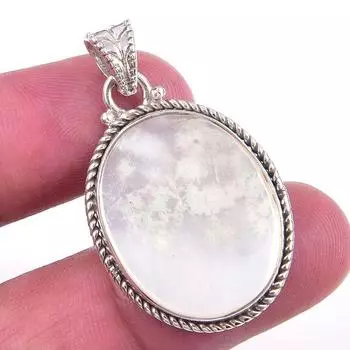 Natural Mother Of Pearl Gemstone 925 Solid Sterling Silver Pendant 1.50 V7B45