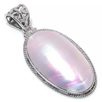 Natural Mother Of Pearl Gemstone 925 Solid Sterling Silver Gift Pendant 2 I3w56