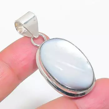 Natural Mother Of Pearl Gemstone 925 Sterling Silver Jewelry Pendant 1.81 i5l56