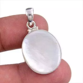 Natural Mother Of Pearl Gemstone Handmade 925 Solid Silver Pendant 1.50 d7a13