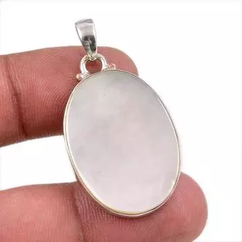 Natural Mother Of Pearl Gemstone Handmade 925 Solid Silver Pendant 1.75 V6M87