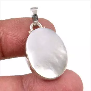 Natural Mother Of Pearl Gemstone Handmade 925 Solid Silver Pendant 1.75 I7T66