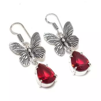 Natural Mozambique Garnet 925 Sterling Silver Jewelry Earring 1.81 R5h29