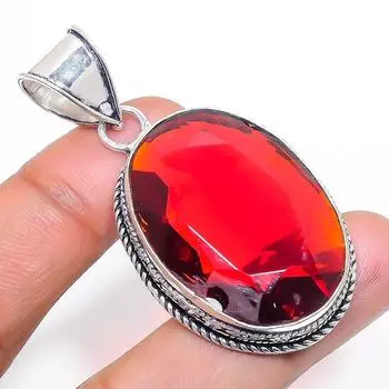 Natural Mozambique Garnet 925 Sterling Silver Jewelry Pendant 2.17 F5s89