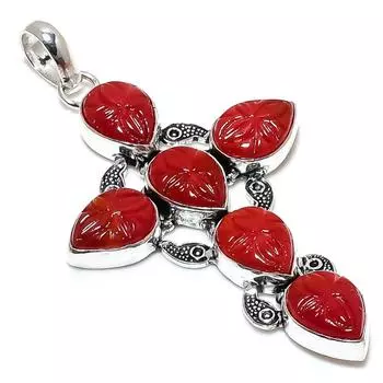 Natural Mozambique Garnet Gemstone 925 Sterling Silver Pendant 3.15 n5V49