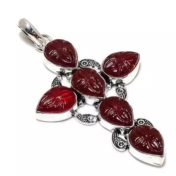 Natural Mozambique Garnet Gemstone 925 Sterling Silver Pendant 3.15 N5k26