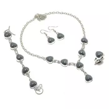 Natural Mud Chalcedony Gemstone Handmade 925 Sterling Silver Gift Set L0O82