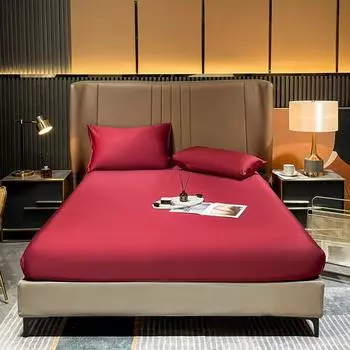 Natural Mulberry Silk Fitted Sheet Mattress Cover Queen King Size Customized Size Luxury High-End Silk Bedding Sheets 90x190x25cm