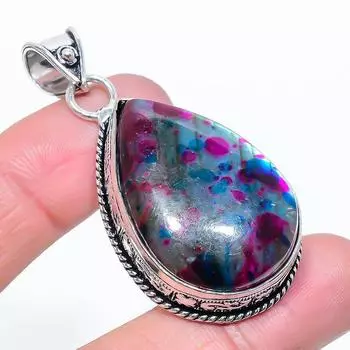 Подвеска из стерлингового серебра 925 пробы с натуральным мультилабрадоритом 2,21 дюйма d4a24