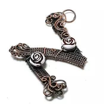 Natural N Look Gemstone Handmade Copper Wire Wrap Jewelry Pendant 2.36 S5Z42