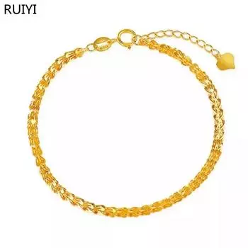 Натуральная 18-каратная золотая цепочка Шопена с хвостом Феникса, розовое золото, браслет AU750, модный роскошный женский бутик, подарок на день рождения