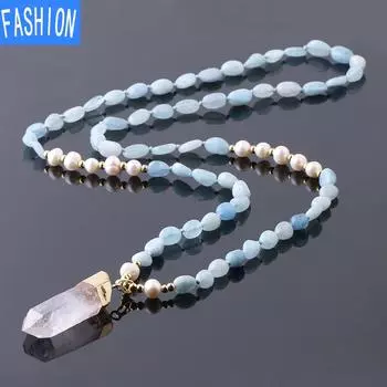 Натуральная энергия, кристальная колонна неправильной формы, длинная веревка, плетеный аметист, черный турмалин, бутиковое ожерелье Hailanbao с подвеской white crystal