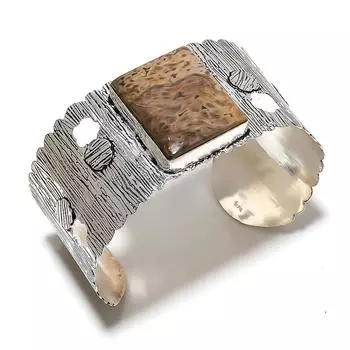 Натуральная бабочка из яшмы-манжеты из стерлингового серебра 925 пробы Подарочный браслет Adj. F2y85