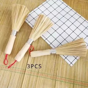 Натуральная бамбуковая щетка для мытья кастрюль в старинном стиле, многофункциональная кухонная щетка с длинной ручкой, щетка для мытья кастрюль, щетка для мытья посуды