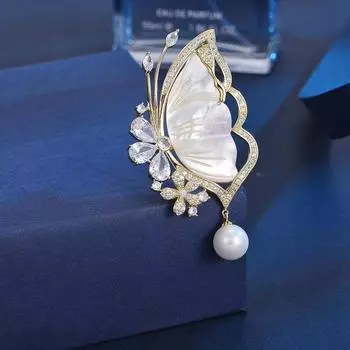 Натуральная брошь-бабочка Fritillary, элегантный темпераментный пиджак, высококачественная булавка для корсажа