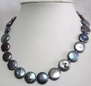 Натуральная черная монета, жемчужное ожерелье, цепочка, ювелирные изделия