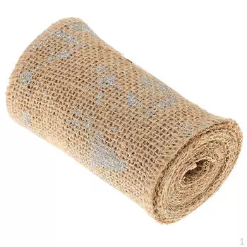 Натуральная гессенская лента из джутовой мешковины 2 м, рождественский винтажный ремень в деревенском стиле, серебро